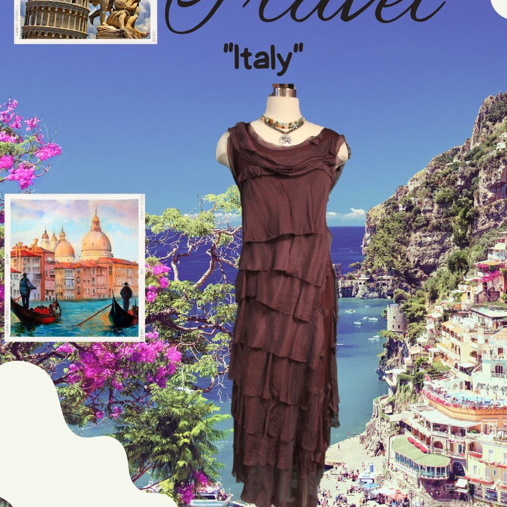 Italian silk ruffled dress